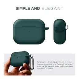 Силіконовий чохол для навушників Apple AirPods Pro 3, Hang Case, зелений, ультратонкий захисний кейс товщиною 2 мм, захист від подряпин, пилу та ударів, компактний, з карабіном для кріплення, ArmorStandart (ARM88272) - мініатюра 2