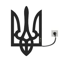 Электрический полотенцесушитель Kosser Тризуб 600x360 EL тайм. чeрний РТ01EL, Черный матовый, Правое