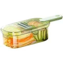 Терка-овощерезка Nicer Slicer 223-2 ручная 4в1 слайсер для нарезки овощей и фруктов с контейнером Green (16518)