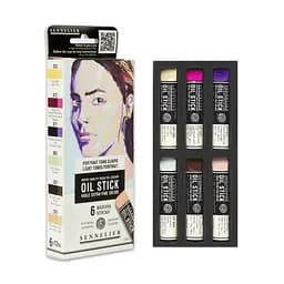 Набір олійної фарби у формі пастелі Sennelier Light tones portrait, 6 шт, картон