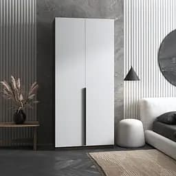 Шафа для одягу Vays M-25 Венге Темний-Білий фасад, з штангою, ЛДСП, 100×50×220 см - для спальні, вітальні, передпокою