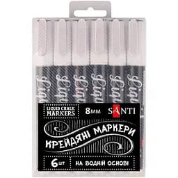 Крейдяний маркер Santi 8 мм 1 шт. білий (391123) - мініатюра 3