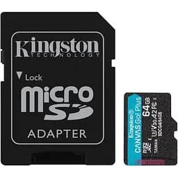Карта памяти microSDXC (UHS-1 U3) Kingston Canvas Go! Plus 64Gb 10 A2 V30 (R200MB/s) (adapter SD)