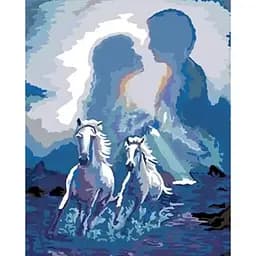 Алмазна вишивка Чарівний діамант Кохання і Коні на підрамнику 40х50 см (1668365083)