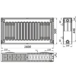 Радіатор сталевий панельний Queen Therm 22 бок 500x1600, Білий - мініатюра 5