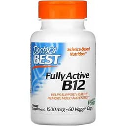 Повністю активований вітамін В12 Doctor's Best 1500 мкг 60 вегетаріанських капсул