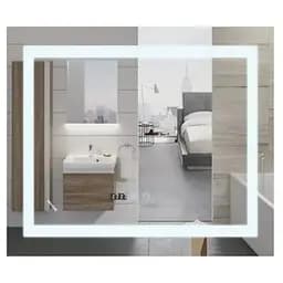 Дзеркало Mixxus WARM MR02-80x80 з LED Touch, Anti-fog, димером, регулюванням яскравості, годинником (MI6934)
