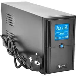 ДБЖ Ritar E-RTM1000 (600W) ELF-D, LCD, AVR, 3st, 3xSCHUKO socket, 2x12V7Ah, metal Case. Q2 (405x195x285) 10 кг (340x120x190)