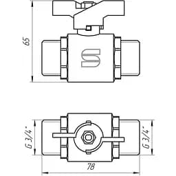 Кран кульовий прямий Selba 3/4″ ЗЗ КБ SL1503 - мініатюра 3