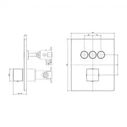Змішувач для ванни/душа на 3 споживача Paffoni Compact Box black matt CPM519NO, Чорний матовий - мініатюра 2