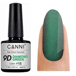 Гель-лак Canni 9D Diamond green №16, 7.3 мл