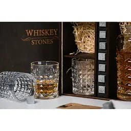 Подарунковий набір Whiskey Stones камені для віскі в дерев'яному пеналі №6 + декантер + 6 склянок Bohemia Diamond + щипці + мішечок - мініатюра 7