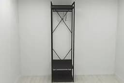 Шафа Гардероб Уні секція 1 серії Конект Ferrum-decor 220x60x50см Чорний метал ДСП Венге Магія 32 мм (FRD-104500)