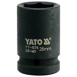 Головка торцева ударна 6-гранна Yato квадрат 3/4" М= 26 мм L= 50 мм (YT-1076)