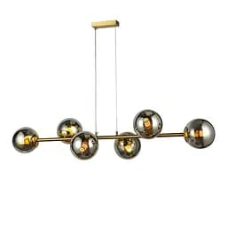 Люстра Levistella 7841021-6 GAB+BK підвіс із бронзовою основою та попільними скляними кульками - мініатюра 3