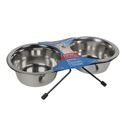 Миска Trixie для собак подвійна на підставці, металева, 12 см, 0,45 л, 2 шт.(24831) - мініатюра 3