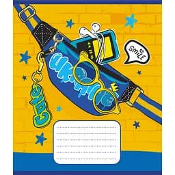 Зошит учнівський "Синьо-жовтий" Leader 024-550160K-2 в клітинку, 24 аркуші