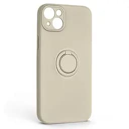 Силиконовый чехол для Apple iPhone 14 Plus, Icon Ring, слоновая кость, панель-накладка, с кольцом-подставкой на 360°, противоударный, возможность использования магнитных держателей, ArmorStandart (ARM68703)
