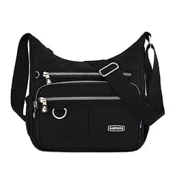 Женский черный тканевый мессенджер через плечо Confident WT1-1231A