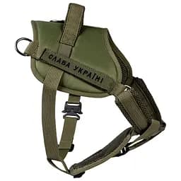 Шлея для службових собак Waudog PRO металевий фастекс S В 44-60 см хакі