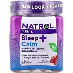 Поддержка сна Natrol Sleep + Calm вкус клубники 60 жевательных конфет