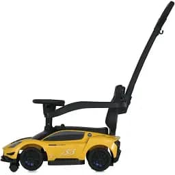 Дитяча каталка-толокар 2 в 1 Bambi M 5106-6 з батьківською ручкою жовтий - мініатюра 3