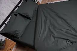 Комплект постільної білизни Moon&Star Бязь Gold Люкс Dark Green полуторний євро 160х220 наволочки 2х50х70 - мініатюра 3