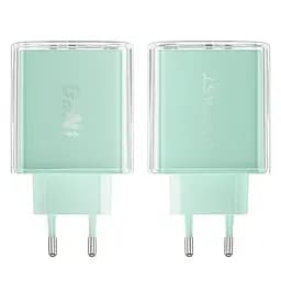 Мережевий зарядний пристрій Acefast A45 USB/2 Type-C QC PD PD65W GaN бірюзовий - мініатюра 4