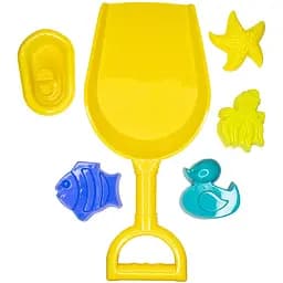 Набір для піску DEEX формочки та лопатка жовтий 6 шт. (DBS11026-1)