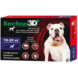 Капли противопаразитарные Fipromax Secfour 3D для собак 10-20 кг 2 мл 2 шт.