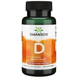 Сонячний вітамін Swanson Vitamin D 400 IU 10 mcg 250 капсул
