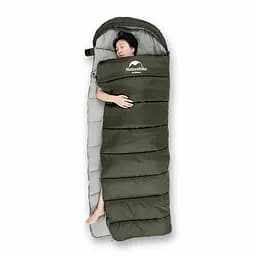 Спальник Naturehike U350 з капюшоном (NH20MSD07) +1°C - правий - темно-зелений - мініатюра 5