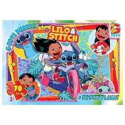Детский пазл "Лило и Стич" G-Toys SC615 постер, 70 элементов