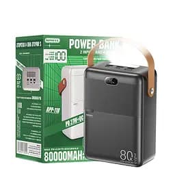 Павербанк Remax RPP-118 Piloteer Series / 80000 мАг / до 27 Вт / USB-C + USB-A / PD+QC / Чорний - мініатюра 2