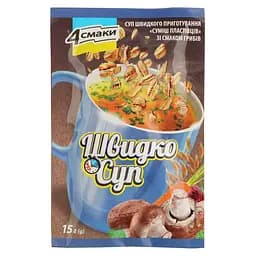 Суп быстрого приготовления 4 смаки смесь хлопьев со вкусом грибов 15 г (904966)