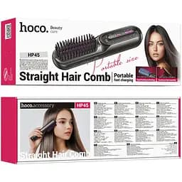 Гребінець для випрямлення волосся Hoco HP45 Heating straight hair comb Gray - мініатюра 5