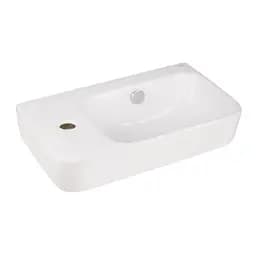Умивальник Qtap Tern підвісний прямокутний ліва 450x260x155 мм White + донний клапан PU02O, Білий - мініатюра 4