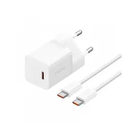 Мережевий зарядний пристрій Baseus GaN5 Fast Charger (mini) 1C 30 W EU Cable Type-C to Type-C 1m P10110902213-00