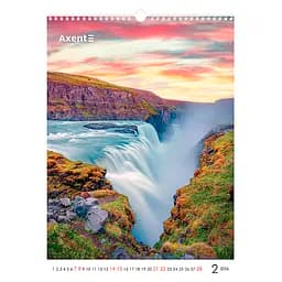 Календар настінний Axent А3 Waterfalls 2026 рік (8804-26-2-A) - мініатюра 3