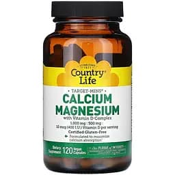 Вітанінно-мінеральний комплекс Country Life Кальцій-Магній Вітамін D3 120 капсул