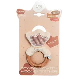 Игрушка-погремушка с деревянным грызунком Elfiki Корона (ІГ-0115)