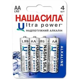 Батарейка НАША СИЛА LR6 Ultra Power 4 на блистере 3022 (6922363162130)
