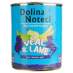 Влажный корм для собак Dolina Noteci Superfood с мясом телятины и ягненка 800 г