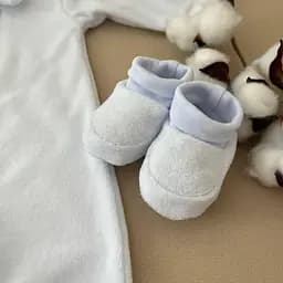 Чоловічок для хрещення "Тимофій-1" шапочка, пінетки велюр зріст 62 см (1 - 3 місяці) Betis Білий із золотим - мініатюра 2