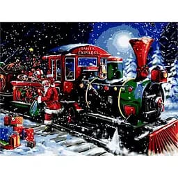 Картина за номерами ZiBi Art Line Новорічний потяг 40х50 см (ZB.64120)