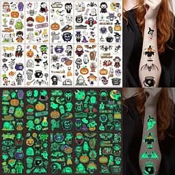 Набор детских временных татуировок Halloween glow kids-tatto-halloween-glow-set-1