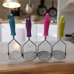 Товкачка картоплем'ялка для картоплі із пластиковою ручкою 22.5 см, Kitchen Master Фіолетовий 86582 - мініатюра 4