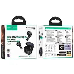 Бездротові навушники Hoco EQ18 Field ANC+ENC noise cancelling true wireless BT headset, BT5.4, 35mAh, 300mAh, 5-6h, black - мініатюра 3