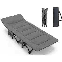 Туристична похідна розкладачка Leobro з вбудованим матрацом Grey (LB-CC-K1-GRY)