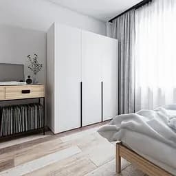 Шафа для одягу Flamecame трьохдверна велика з ДСП розпашна II FST-27